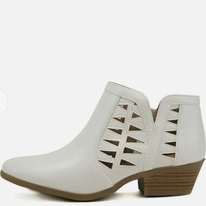 Women's White Ankle Booties